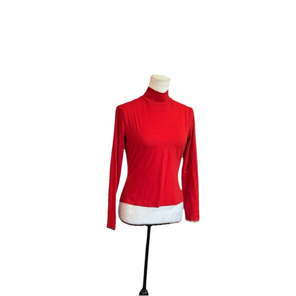 Vintage St. John Sport By Marie Gray Turtleneck Top Crop Stretchy Sz  PS  READ